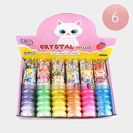 6PCS - Character Figure Colorful Beads Slim Tube Assorted Crystal Mud Toy