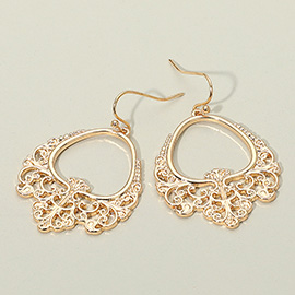 Ornate Filigree Openwork Dangle Earrings