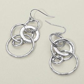 Metal Multi Hoop Drop Dangle Earrings