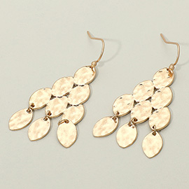 Hammered Metal Tiered Drop Dangle Earrings