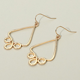 Geometric Open Metal Teardrop Dangle Earrings