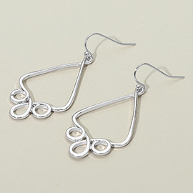 Geometric Open Metal Teardrop Dangle Earrings