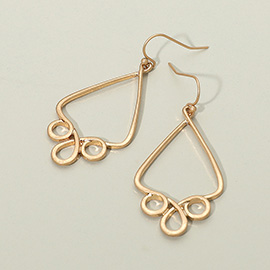 Geometric Open Metal Teardrop Dangle Earrings