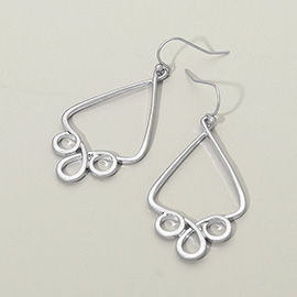 Geometric Open Metal Teardrop Dangle Earrings