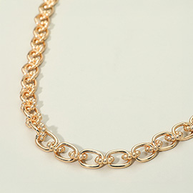 Bubble Floral Link Chain Necklace