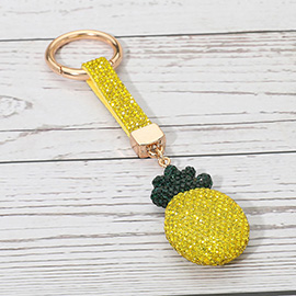 Bling Studded Pineapple Keychain Bag Charm