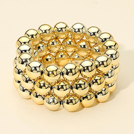 3PCS - Metal Ball Beaded Stretch Multi Layered Bracelets