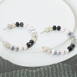 Gold Dipped Hypoallergenic Bold Beaded Hoop Earrings