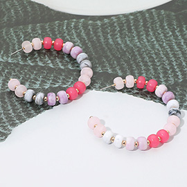 Gold Dipped Hypoallergenic Bold Beaded Hoop Earrings