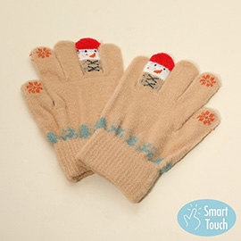 Christmas Theme Pattern Smart Touch Winter Gloves