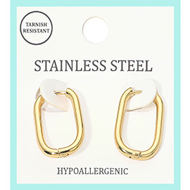 Stainless Steel Geometric Huggie Hoop Earrings