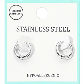 Stainless Steel Mini Huggie Hoop Earrings