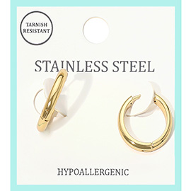 Stainless Steel Huggie Hoop Earrings