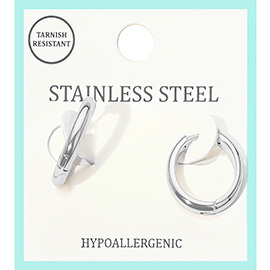 Stainless Steel Huggie Hoop Earrings