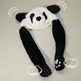 Plush Panda Ear Flaps Winter Hat