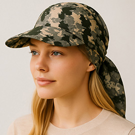 Camouflage Pattern Bow Back Scarf Baseball Cap
