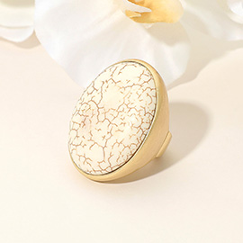 Bold Oval Natural Stone Stretch Ring