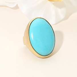 Bold Oval Natural Stone Stretch Ring