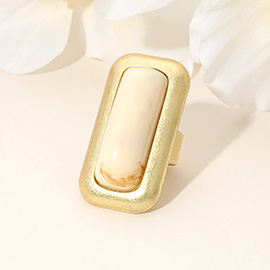 Bold Rectangular Natural Stone Stretch Ring