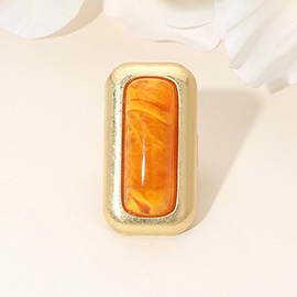 Bold Rectangular Natural Stone Stretch Ring