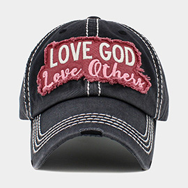 LOVE GOD LOVE OTHERS Message Vintage Baseball Cap