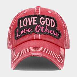 LOVE GOD LOVE OTHERS Message Vintage Baseball Cap