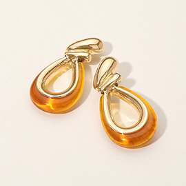 Bold Retro Inspired Dangle Design Teardrop Statement Earrings