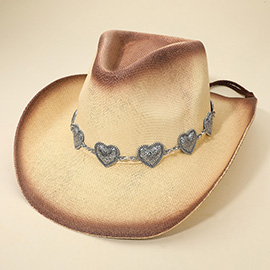 Western Heart Concho Band Cowboy Fedora Hat