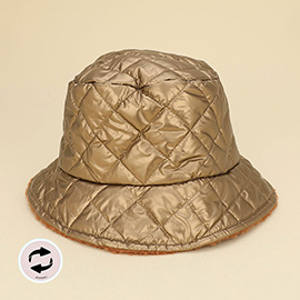 Quilted Reversible Winter Bucket Hat