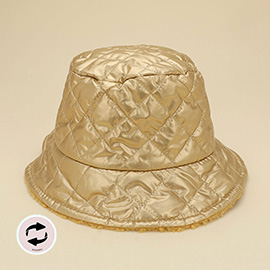 Quilted Reversible Winter Bucket Hat