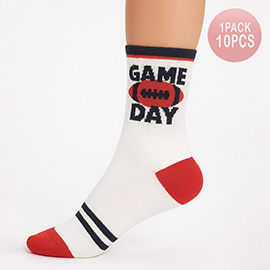 10Pairs - GAMEDAY Football Crew Socks
