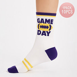 10Pairs - GAMEDAY Football Crew Socks