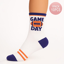 10Pairs - GAMEDAY Football Crew Socks