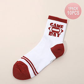 10Pairs - GAMEDAY Football Crew Socks
