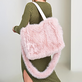 Fluffy Faux Fur Oversized Tote Bag Handbag