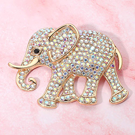 Rhinestone Embellished Elephant Pin Brooch