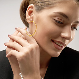 14K Gold Dipped Classic Hoop Earrings