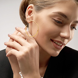 14K Gold Dipped Classic Hoop Earrings