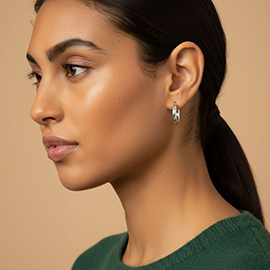 White Gold Dipped Classic Hoop Earrings