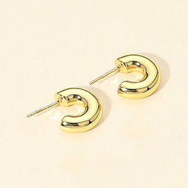 14K Gold Dipped Mini Chunky Open Hoop Earrings