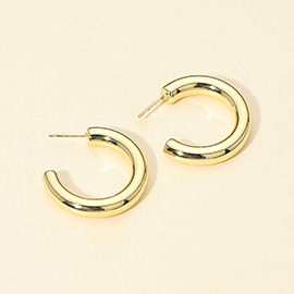14K Gold Dipped Chunky Open Hoop Earrings