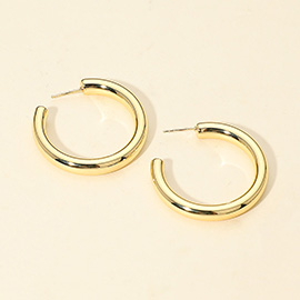 14K Gold Dipped Chunky Open Hoop Earrings