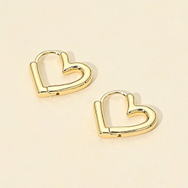 14K Gold Dipped Mini Heart Huggie Hoop Earrings