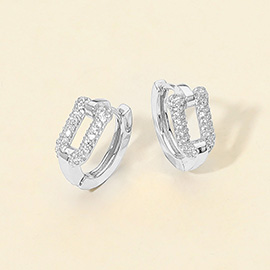 14K Gold Dipped CZ Stone Paved Mini Huggie Hoop Earrings