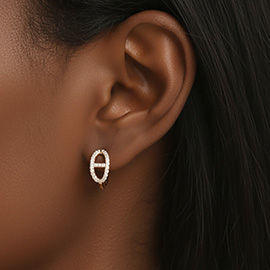 14K Gold Dipped CZ Stone Paved Mini Huggie Hoop Earrings