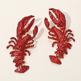 Bold Ocean Inspired Dangle Design Lobster Statement Earrings