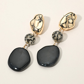 Artistic Statement Dangle Design Abstract Stone Drop Earrings