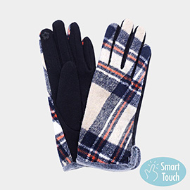 Plaid Pattern Smart Touch Gloves