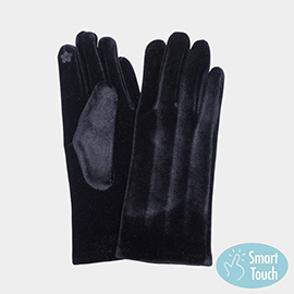 Solid Velvet Feel Smart Touch Gloves