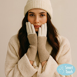 Ribbed Knit Smart Touch Gloves